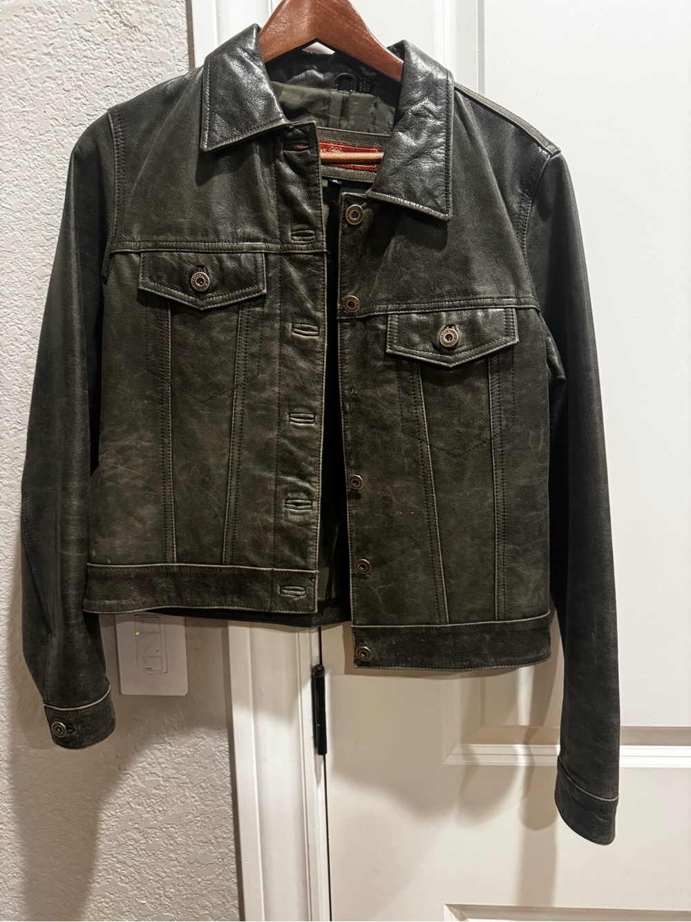Fossil Olive Green Leather Jacket